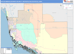 Naples-Immokalee-Marco Island Metro Area Digital Map Color Cast Style